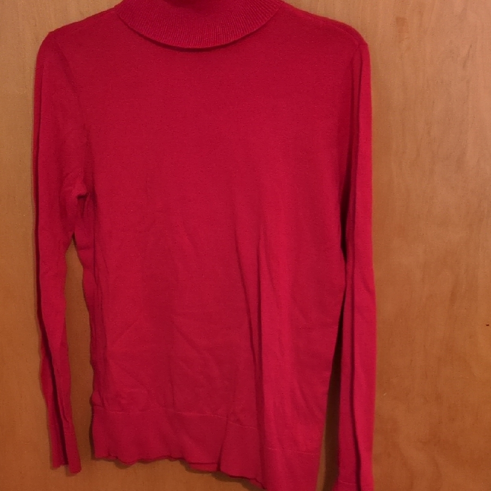 Women's Red Turtleneck Sweater